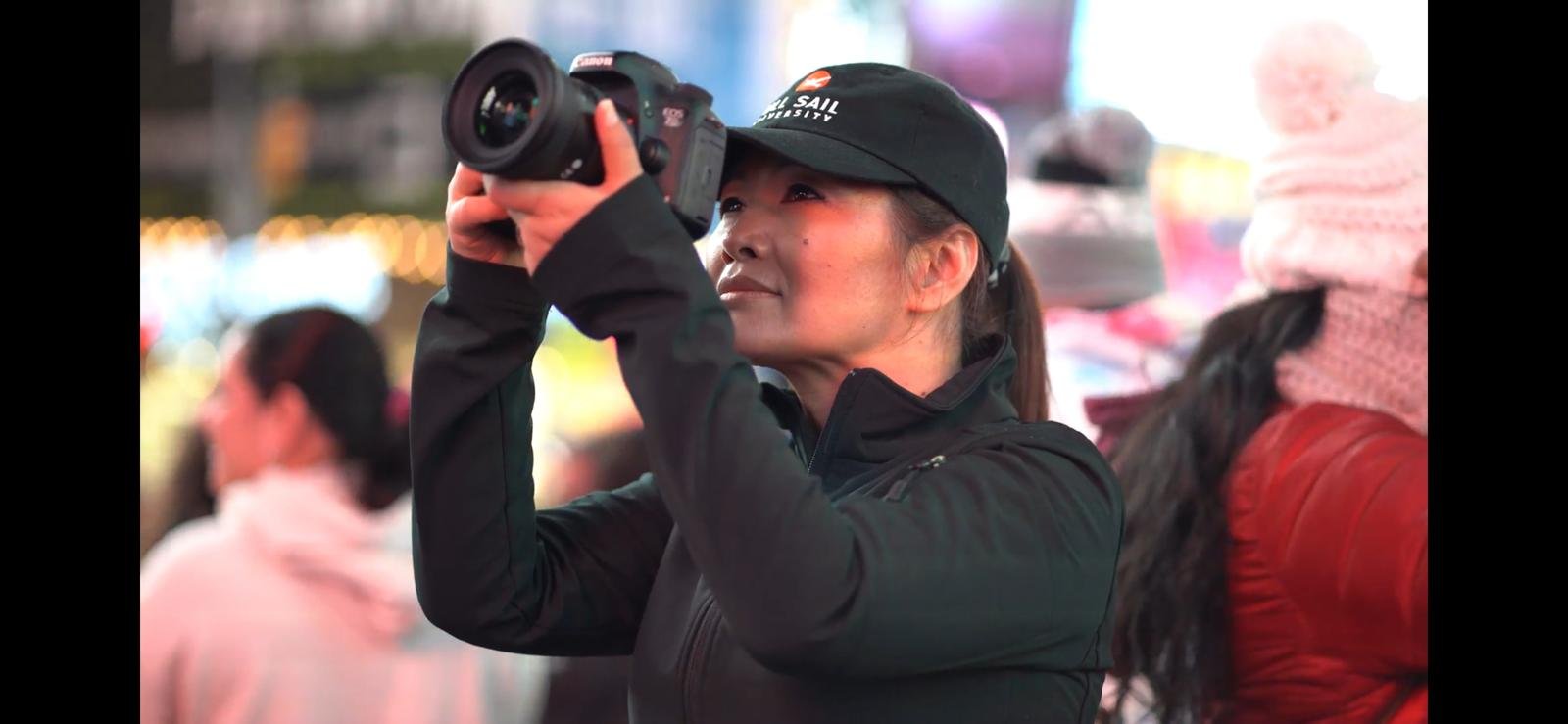 Karma Deki shooting with a DSLR camera on the streets of New York City